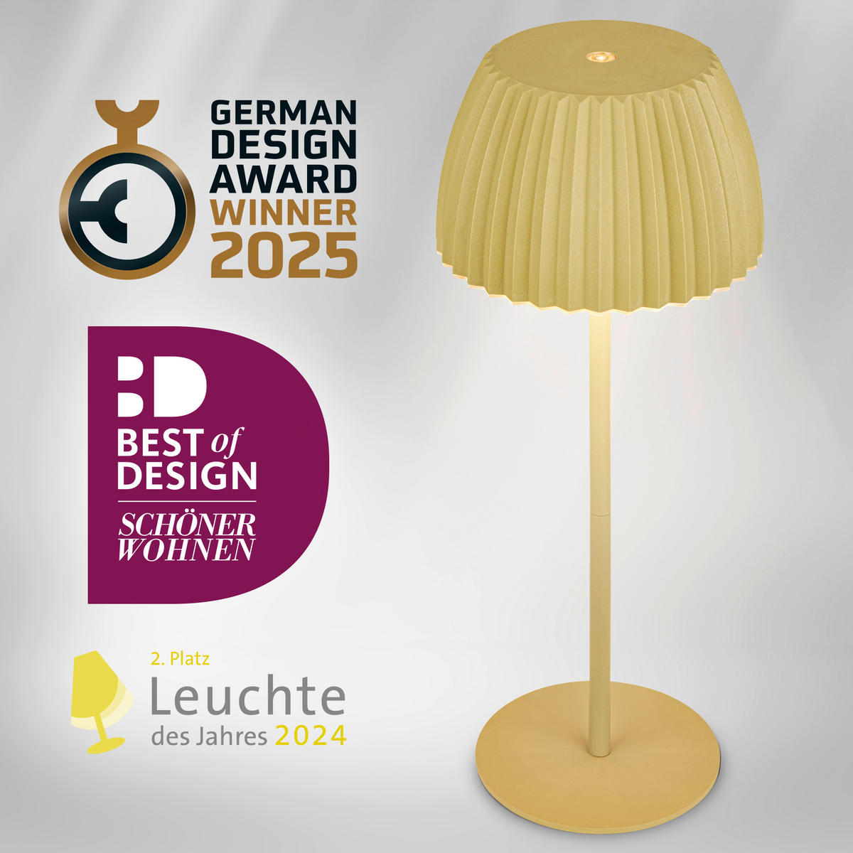 AKKU-TISCHLEUCHTE 14,5/36,5 cm  - Hellgrün, Basics, Kunststoff/Metall (14,5/36,5cm)