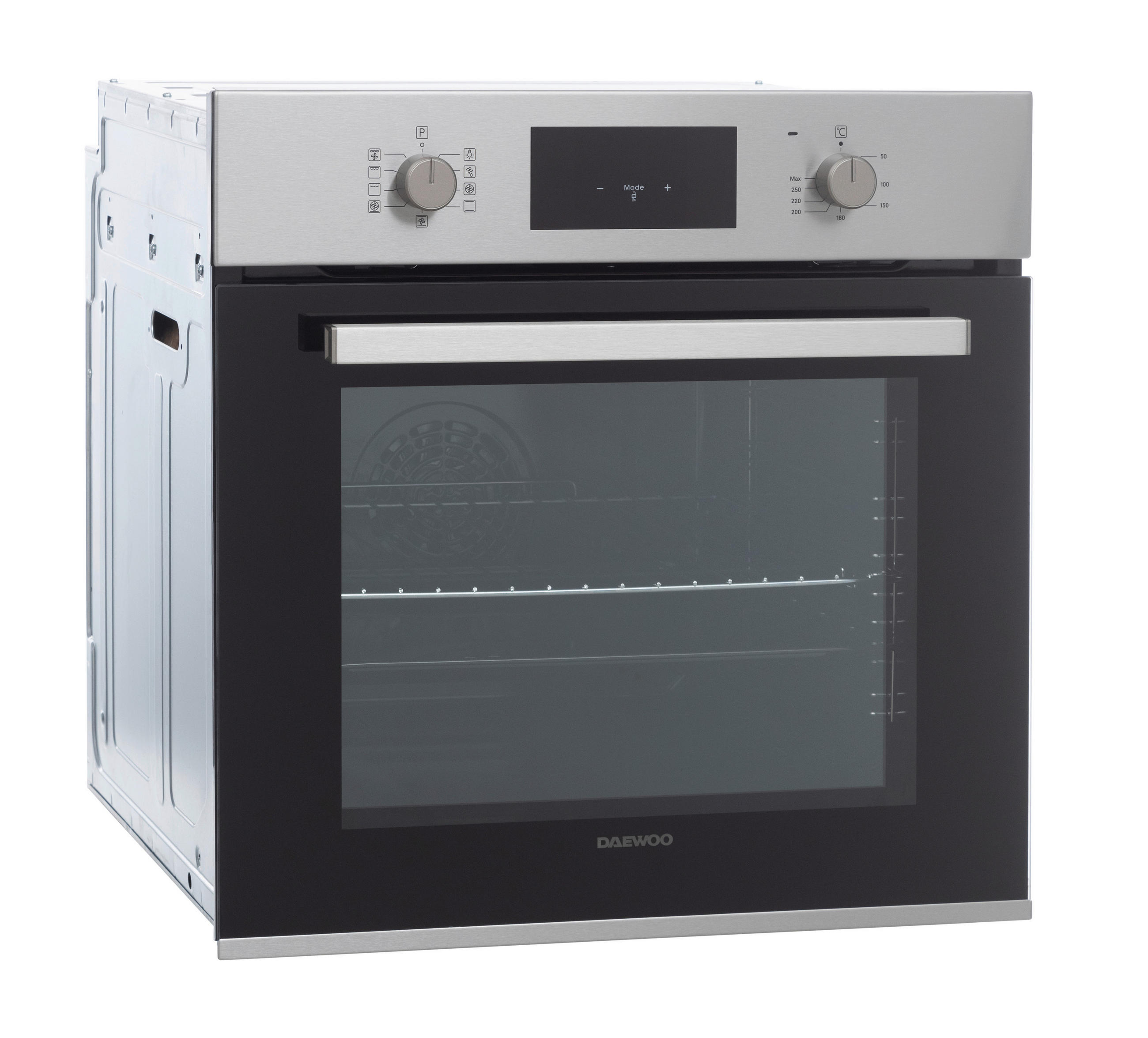 EINBAUBACKOFEN  - Grau, Basics, Glas/Metall (59.5/59.5/57.5cm) - Daewoo