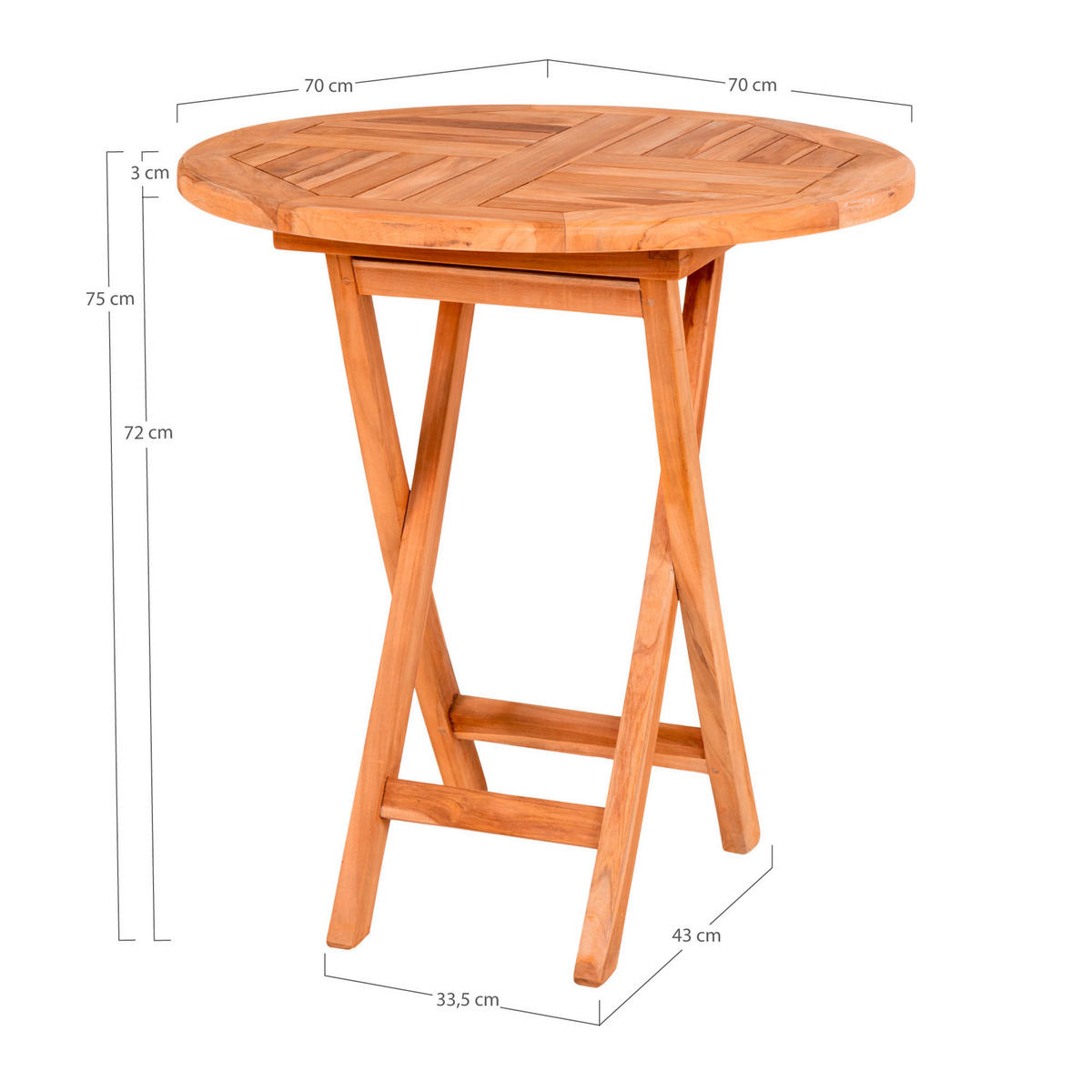 UTEBORD trä  - brun, Modern, trä (70/70/75cm) - MID.YOU