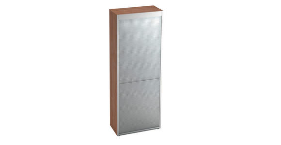 AKTENSCHRANK 80/215,6/42 cm  - Nussbaumfarben/Alufarben, KONVENTIONELL, Holzwerkstoff (80/215,6/42cm) - Venda