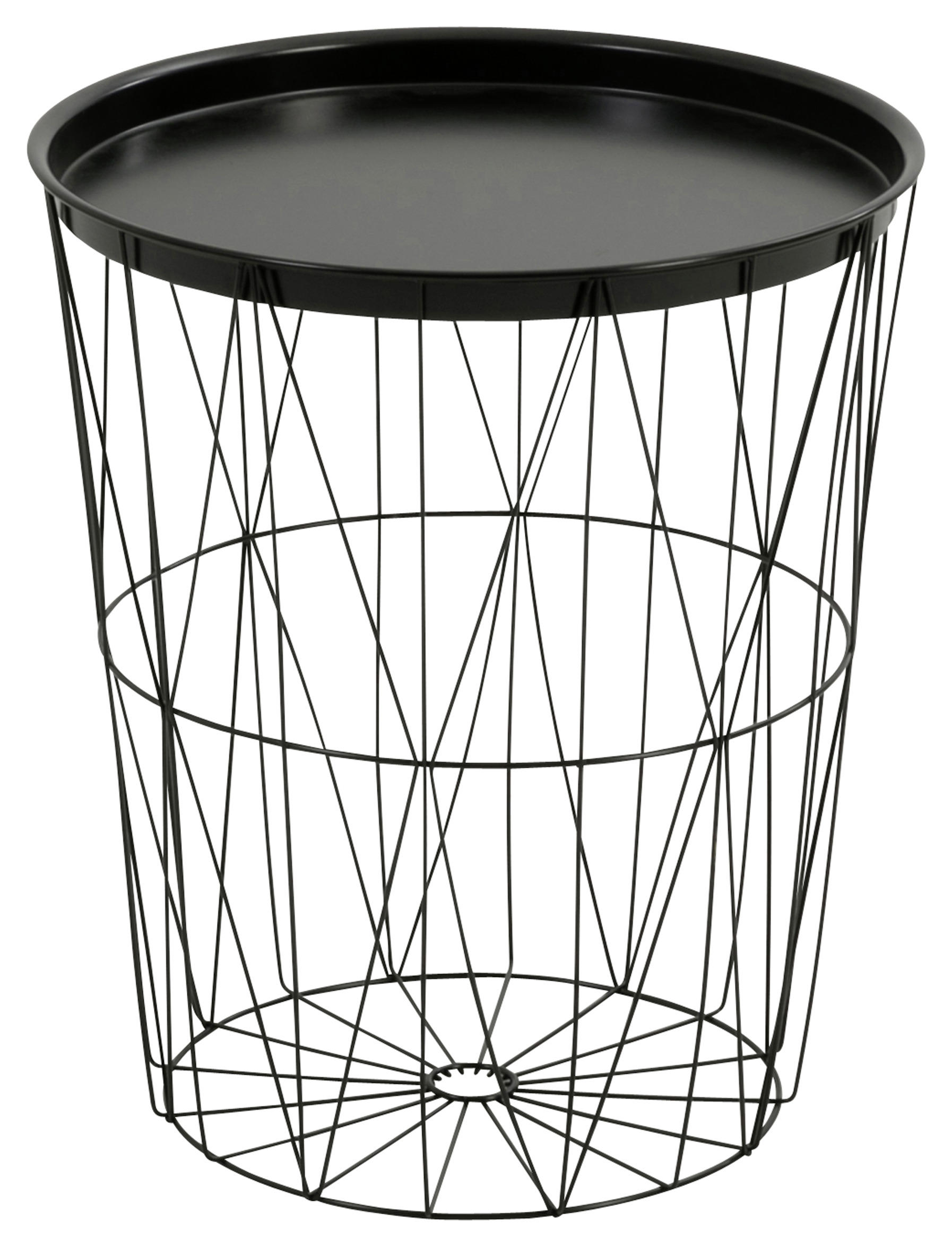 BEISTELLTISCH rund Schwarz  - Schwarz, Trend, Metall (40/40/46cm) - Ambia Garden