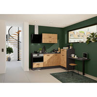 ECKKÜCHE 225/241 cm  Eichefarben  - Dunkelgrau/Eichefarben, Design, Holzwerkstoff/Metall (225/241cm) - Impuls