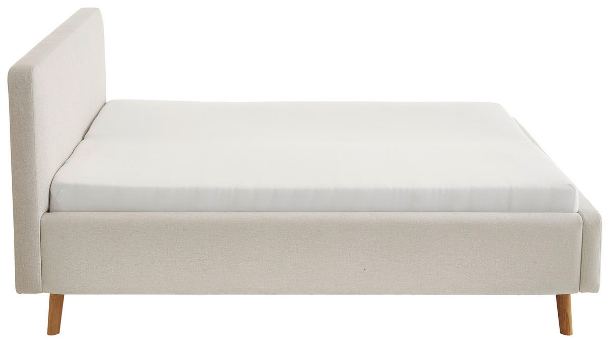 POLSTERBETT 180/200 cm  in Beige  - Eichefarben/Birkefarben, Design, Holz/Textil (180/200cm) - Xora