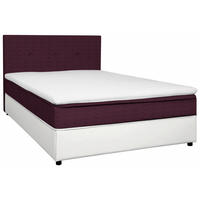BOX-ÁGY 120/200 cm  fehér, feketeszeder  - fekete/feketeszeder, Konventionell, textil/fa (120/200cm) - Carryhome