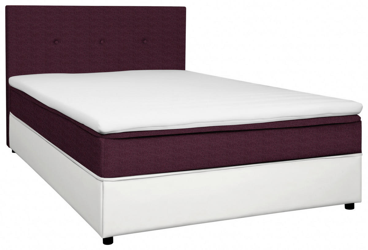 BOX-ÁGY 120/200 cm  fehér, feketeszeder  - fekete/feketeszeder, Konventionell, textil/fa (120/200cm) - Carryhome
