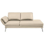 RÉCAMIERE  in Echtleder Creme  - Chromfarben/Creme, Design, Leder/Metall (209/85-109/95-16cm) - Dieter Knoll