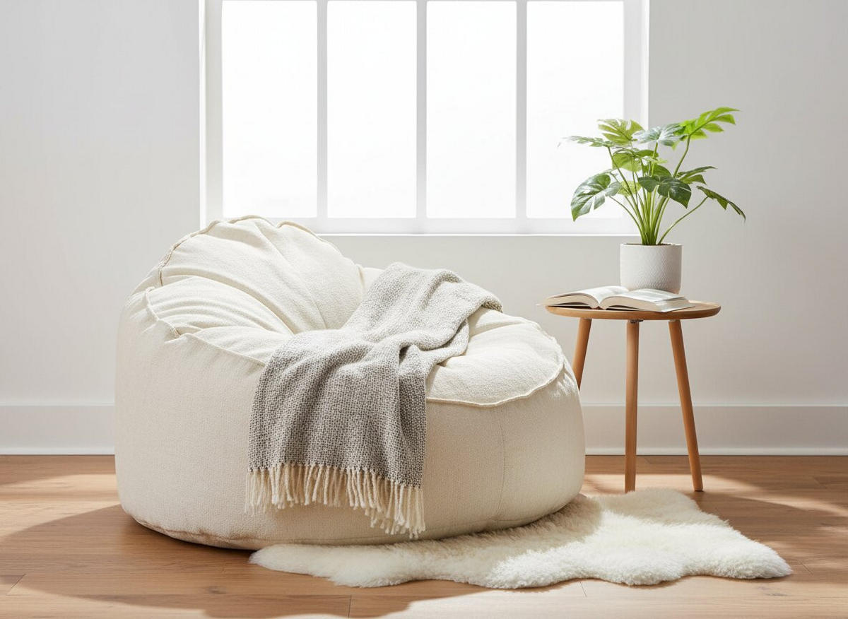 SITZSACK 350 l  - Creme, Design, Textil (125/79/125cm)