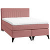 BOXSPRINGBETT 140/200 cm  in Rosa  - Schwarz/Rosa, Basics, Textil/Metall (140/200cm) - Boxxx