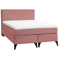 BOXSPRINGBETT 140/200 cm  in Rosa  - Schwarz/Rosa, Basics, Textil/Metall (140/200cm) - Boxxx