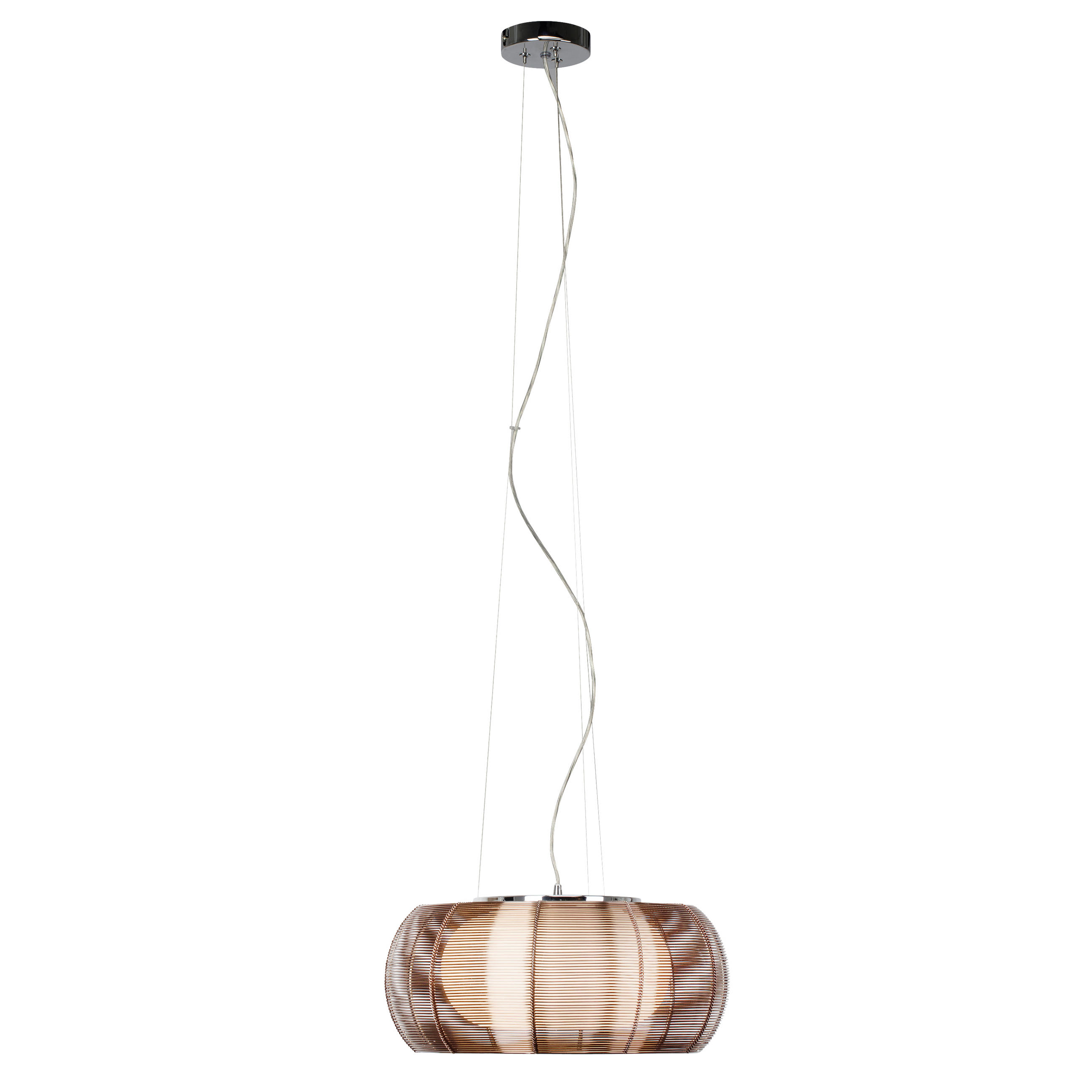 HÄNGELEUCHTE 40/122 cm  - Chromfarben/Bronzefarben, Design, Glas/Metall (40/122cm)