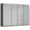 SCHWEBETÜRENSCHRANK 316/235/68 cm 4-türig Graphitfarben, Hellgrau  - Chromfarben/Hellgrau, Design, Glas/Holzwerkstoff (316/235/68cm) - Novel