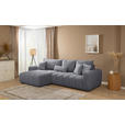 ECKSOFA  in Velours Dunkelgrau  168/298 cm  - Dunkelgrau/Schwarz, KONVENTIONELL, Kunststoff/Textil (168/298cm) - Carryhome