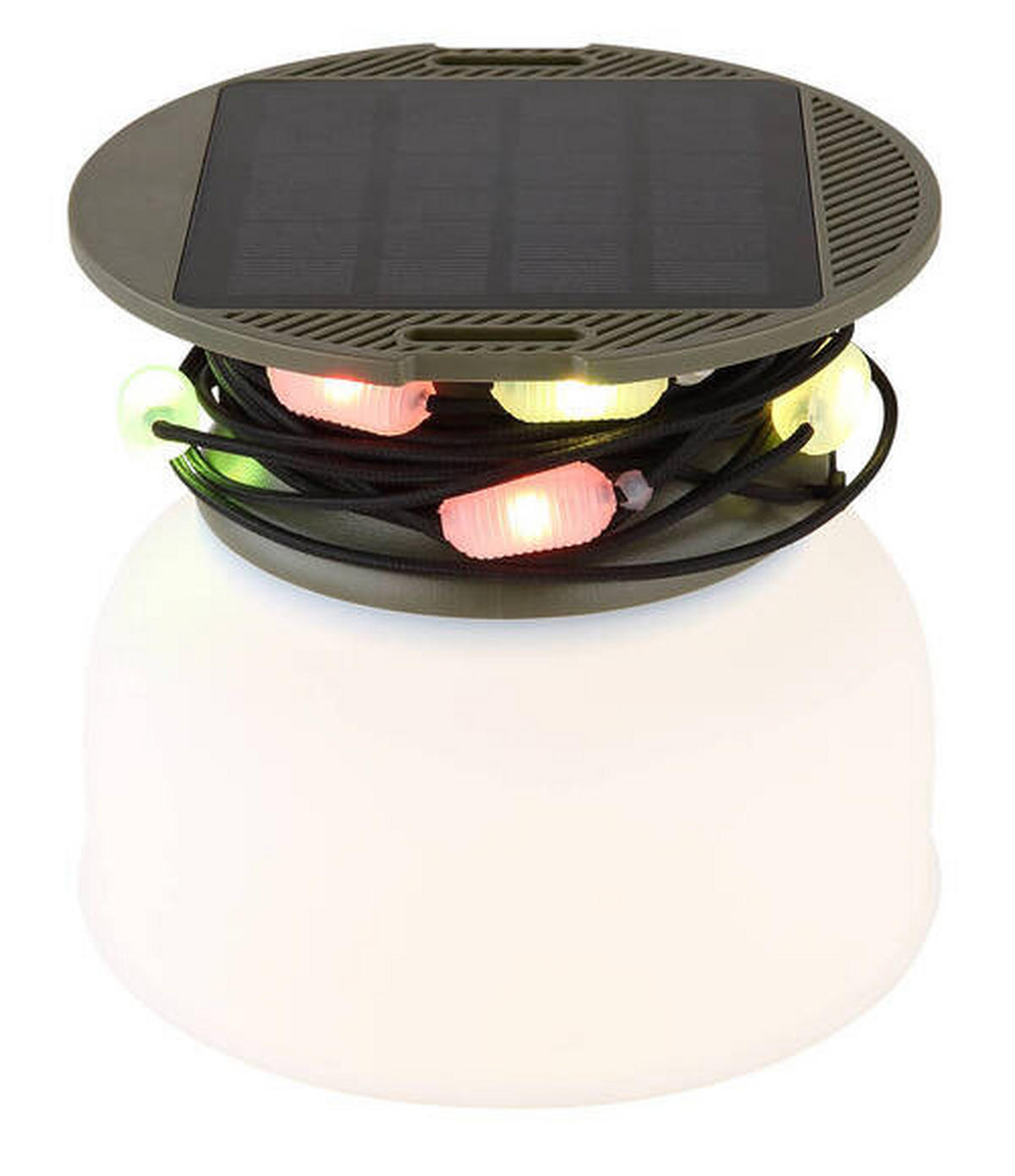 SOLARLEUCHTE 14,5/25 cm   - Schwarz/Weiß, Basics, Kunststoff/Textil (14,5/25cm) - Globo