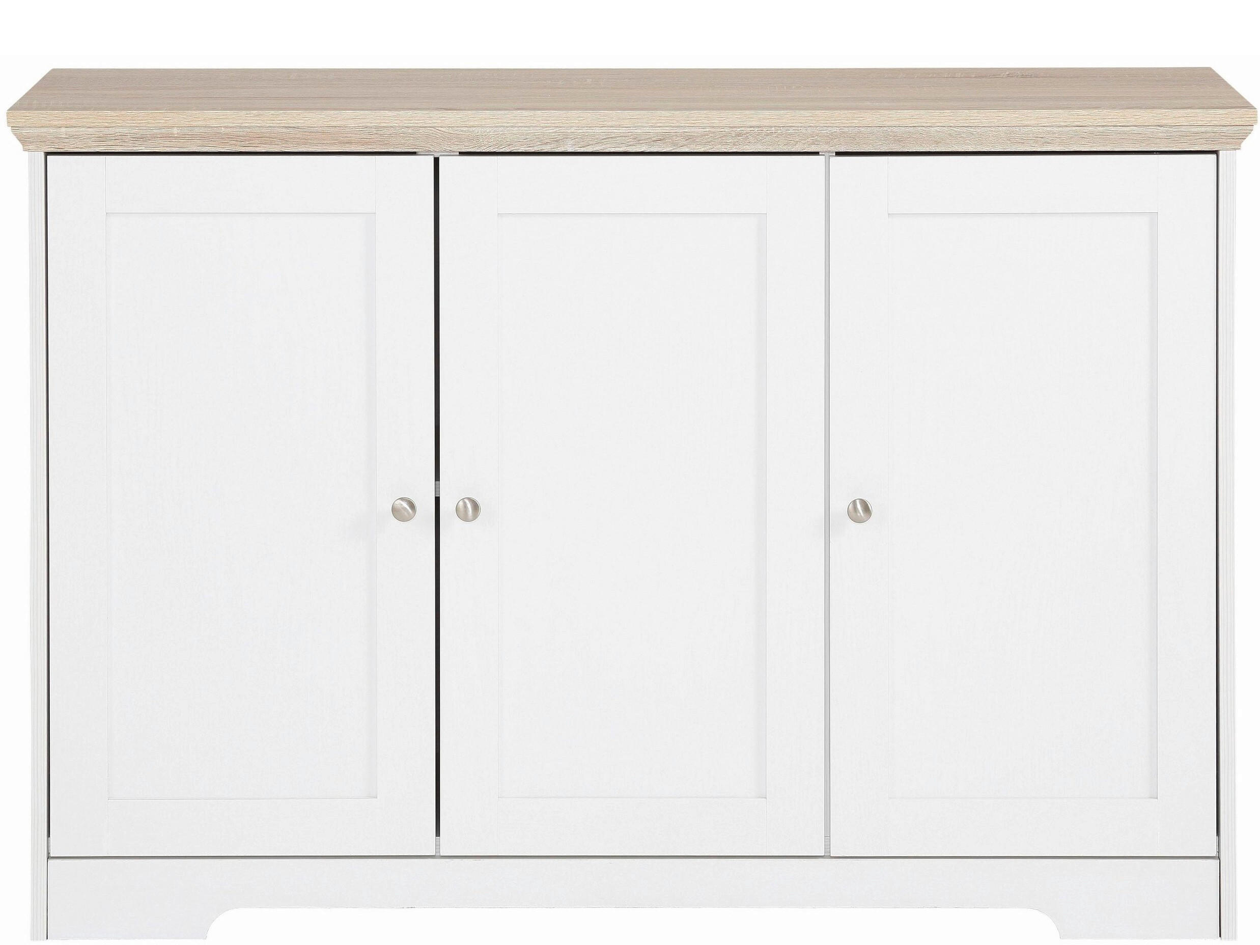 SIDEBOARD NANTES 118/80/39 cm  - Eichefarben/Silberfarben, Design, Holzwerkstoff/Metall (118/80/39cm) - Livetastic