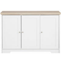 SIDEBOARD NANTES 118/80/39 cm  - Eichefarben/Silberfarben, Design, Holzwerkstoff/Metall (118/80/39cm) - Livetastic