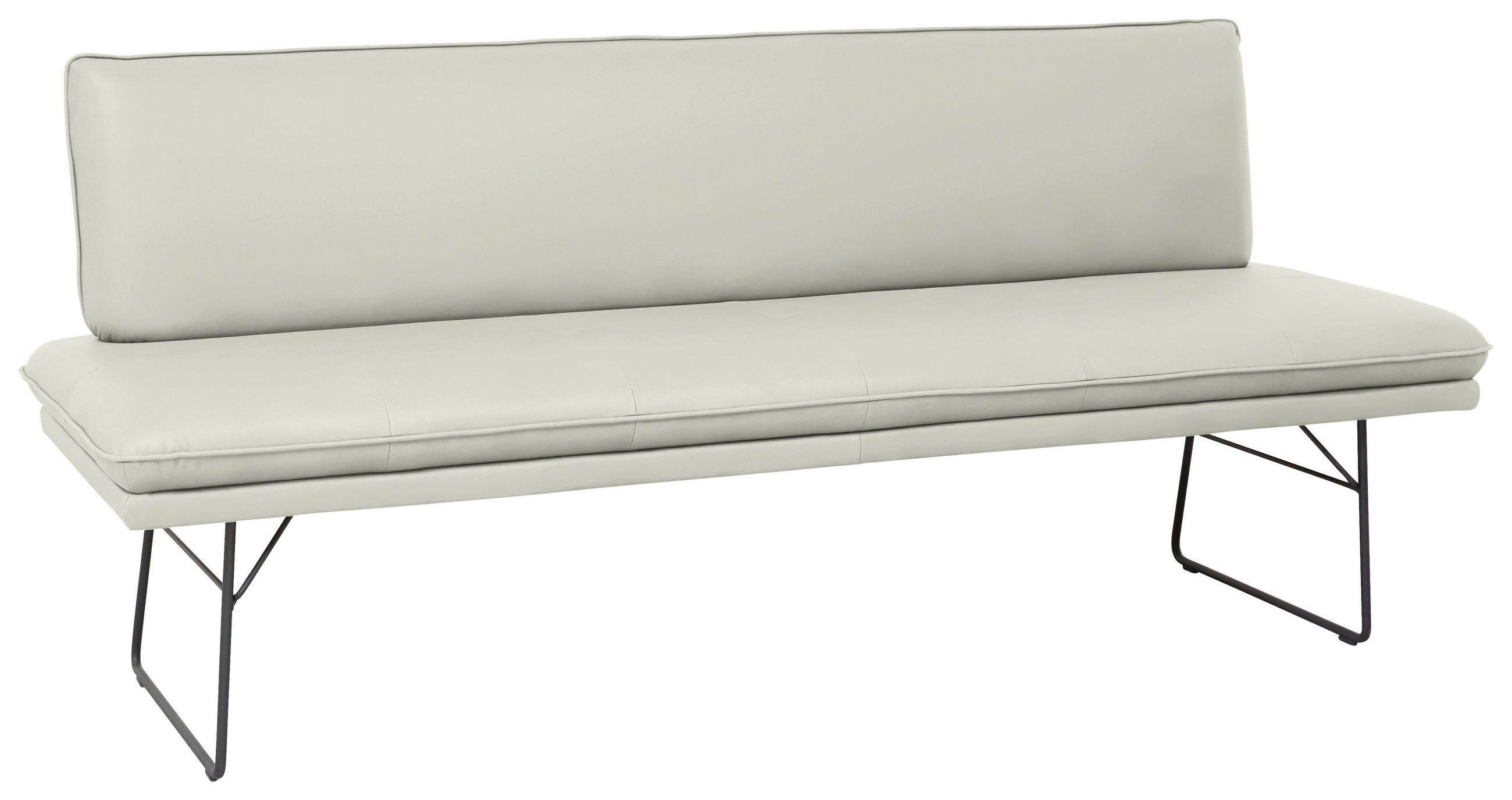 SITZBANK in Metall, Textil Schwarz, Hellgrau  - Hellgrau/Schwarz, Design, Textil/Metall (195/87/65cm) - Dieter Knoll