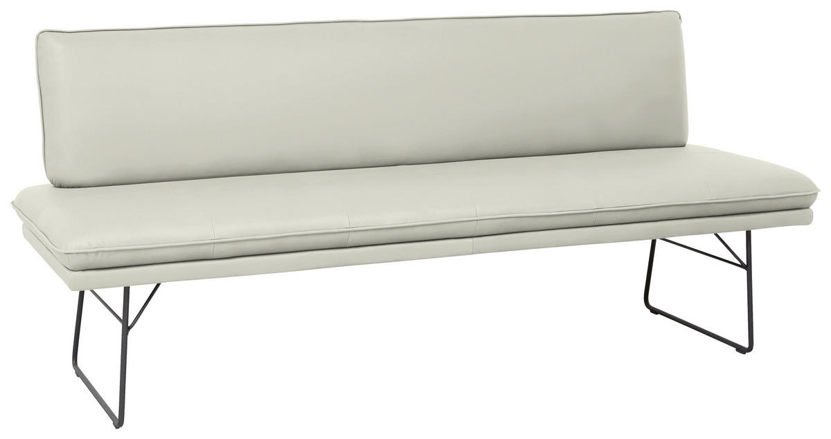 SITZBANK in Metall, Textil Schwarz, Hellgrau  - Hellgrau/Schwarz, Design, Textil/Metall (195/87/65cm) - Dieter Knoll