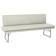 SITZBANK in Metall, Textil Schwarz, Hellgrau  - Hellgrau/Schwarz, Design, Textil/Metall (195/87/65cm) - Dieter Knoll