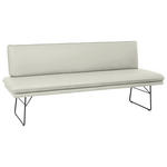 SITZBANK in Metall, Textil Schwarz, Hellgrau  - Hellgrau/Schwarz, Design, Textil/Metall (195/87/65cm) - Dieter Knoll