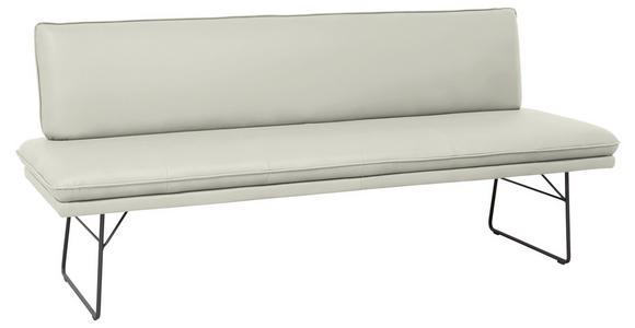 SITZBANK in Metall, Textil Schwarz, Hellgrau  - Hellgrau/Schwarz, Design, Textil/Metall (195/87/65cm) - Dieter Knoll