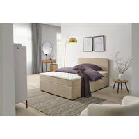AMERICKÁ POSTEĽ, 120/200 cm, béžová - béžová, Konventionell, drevo/textil (120/200cm) - P & B