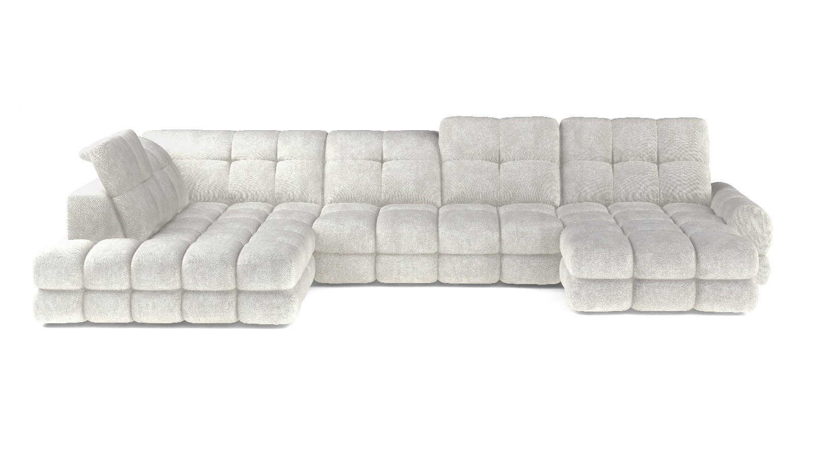 MEGA SOFFA i vävt tyg beige  - beige/svart, Design, trämaterial/trä (116/217/400cm) - Stylife