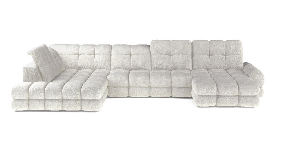 MEGA SOFFA i vävt tyg beige  - beige/svart, Design, trämaterial/trä (116/217/400cm) - Stylife