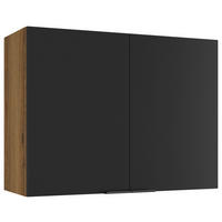 KÜCHENOBERSCHRANK 80/60/31 cm  in Schwarz, Eichefarben  - Eichefarben/Schwarz, Basics, Holzwerkstoff/Metall (80/60/31cm) - MID.YOU