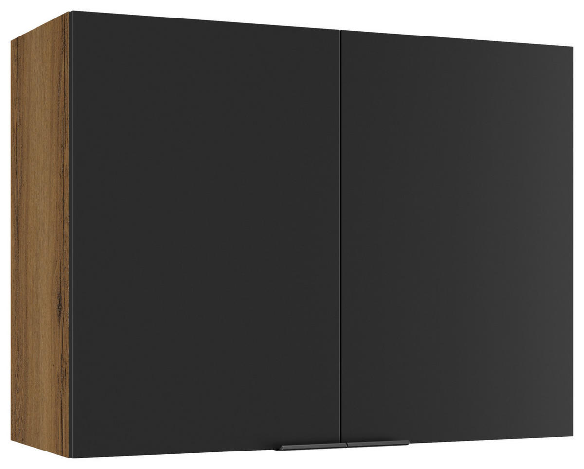 KÜCHENOBERSCHRANK 80/60/31 cm  in Schwarz, Eichefarben  - Eichefarben/Schwarz, Basics, Holzwerkstoff/Metall (80/60/31cm) - MID.YOU