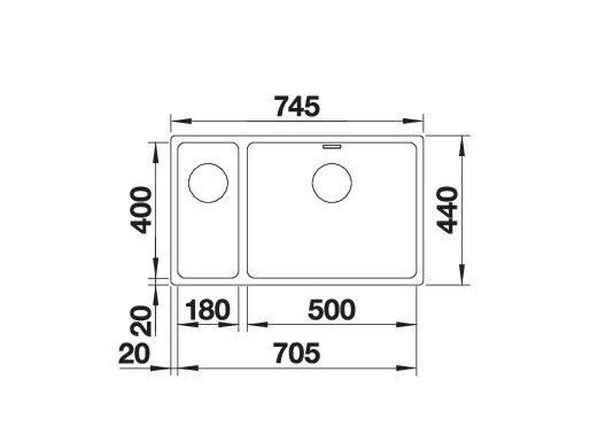 SPÜLE 525245  - Edelstahlfarben, Basics, Metall (50/19/50cm) - Blanco