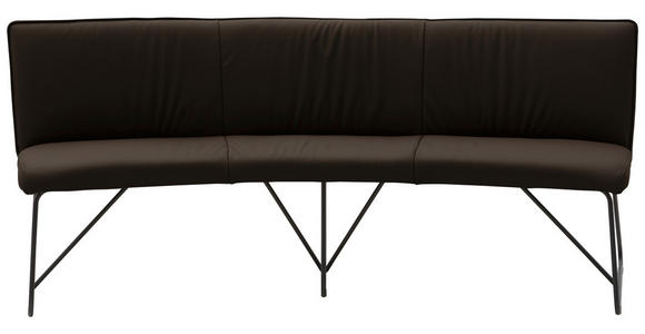 SITZBANK 212/88/81 cm Echtleder Anthrazit Metall - Anthrazit, Design, Leder/Metall (212/88/81cm) - Valnatura