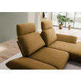 ECKSOFA  in Flachgewebe Currygelb Rücken echt, Armteilverstellung, Drehsitzfunktion  234/155 cm  - Currygelb/Schwarz, Design, Textil/Metall (234/155cm) - Dieter Knoll
