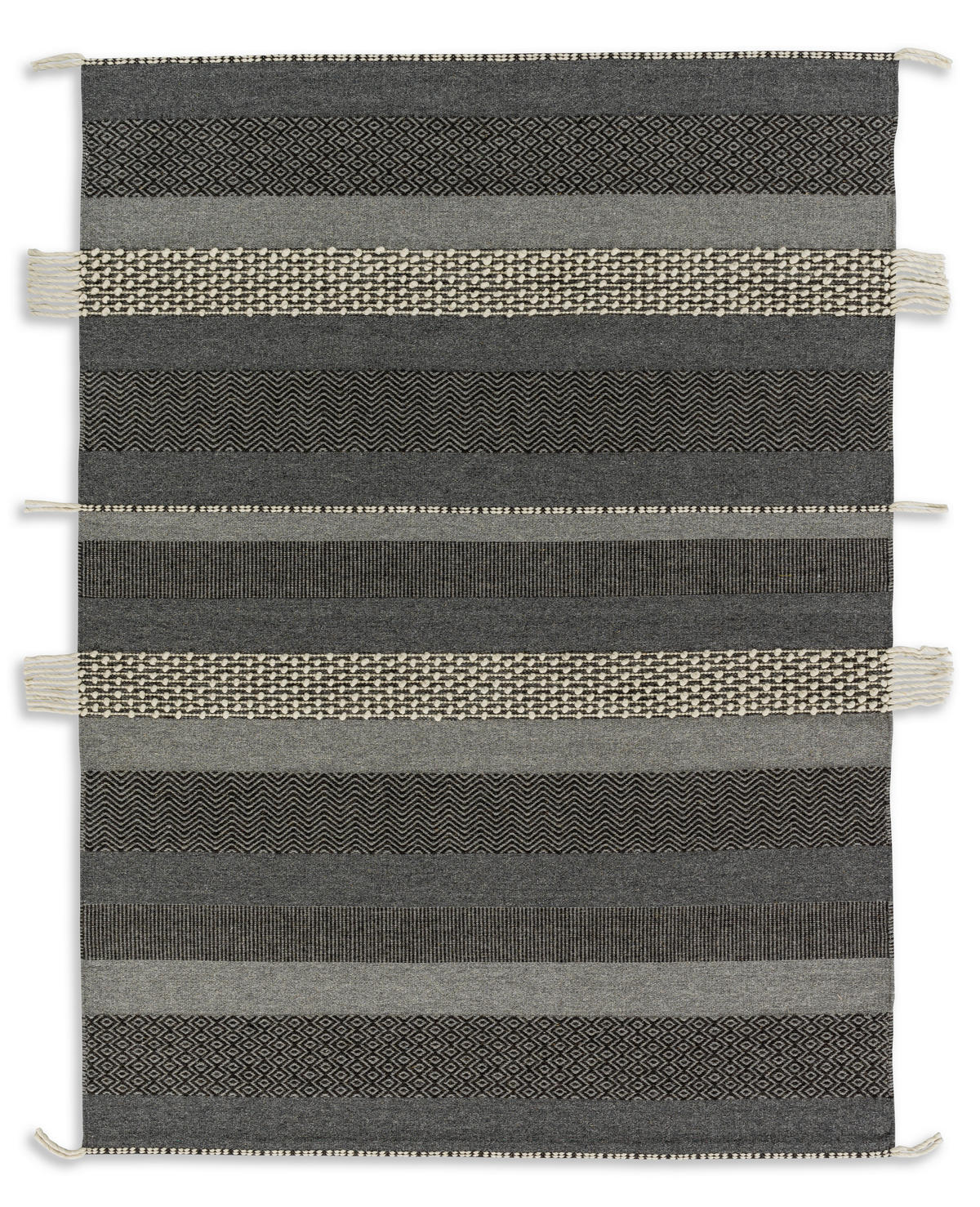 HANDWEBTEPPICH 170/240 cm Botana Dunkelgrau, Beige  - Dunkelgrau/Beige, Design, Textil (170/240cm) - Schöner Wohnen