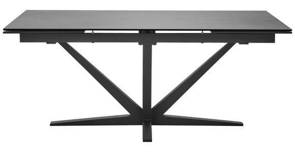 ESSTISCH in Metall, Glas, Keramik 180-280/95/76 cm - Schwarz/Bronzefarben, Design, Glas/Keramik (180-280/95/76cm) - Novel