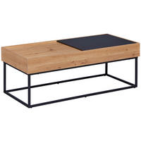 COUCHTISCH 110/50/40 cm rechteckig Schwarz, Eiche Artisan  - Schwarz/Eiche Artisan, Design, Holzwerkstoff/Metall (110/50/40cm) - Livetastic