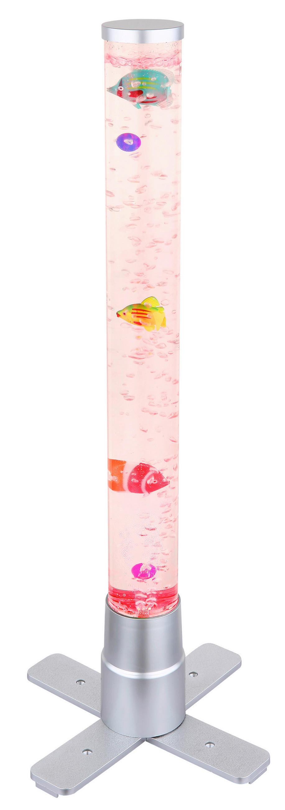 LED-STEHLEUCHTE - Klar/Silberfarben, Basics, Kunststoff (24,6/24,6/61,1cm) - Globo