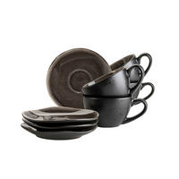TASSENSET Niara Organic 8-teilig  - Schwarz/Braun, Basics, Keramik - Mäser