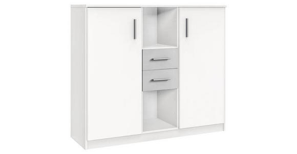 SIDEBOARD 122/105/41 cm  - Alufarben/Weiß, KONVENTIONELL, Holzwerkstoff/Kunststoff (122/105/41cm) - Carryhome