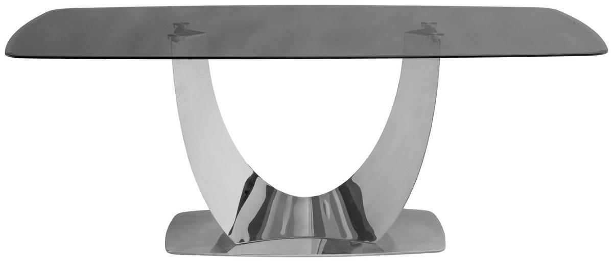 ESSTISCH 200/95/76 cm  Metall, Glas rechteckig Chromfarben, Dunkelgrau  - Chromfarben/Dunkelgrau, Design, Glas/Metall (200/95/76cm) - Milino