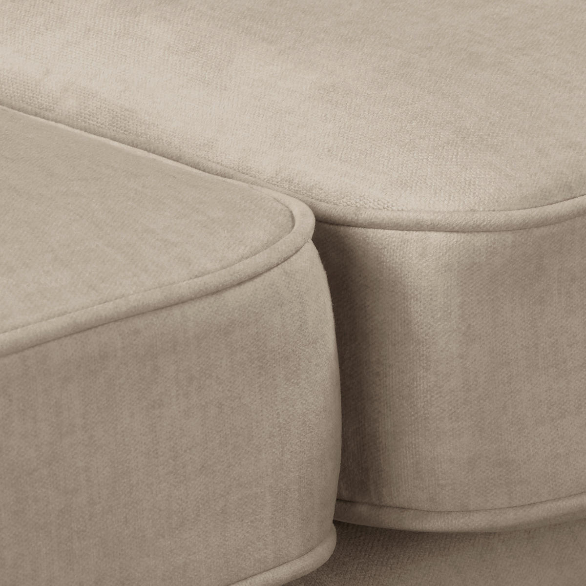 ECKSOFA Laura in Mikrofaser Taupe  284/182 cm  - Taupe/Creme, Design, Holz/Textil (284/182cm) - P & B