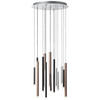 LED-HÄNGELEUCHTE CEMBALO 55,3/180 cm   - Alufarben/Schwarz, Design, Kunststoff/Metall (55,3/180cm) - Brilliant
