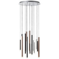 LED-HÄNGELEUCHTE CEMBALO 55,3/180 cm   - Schwarz/Alufarben, Design, Kunststoff/Metall (55,3/180cm) - Brilliant