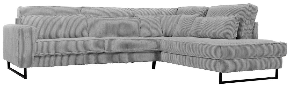 ROHOVÁ SEDAČKA, textil, kompozitní dřevo, světle šedá - černá/světle šedá, Konvenční, kov/kompozitní dřevo (284/253cm) - Livetastic