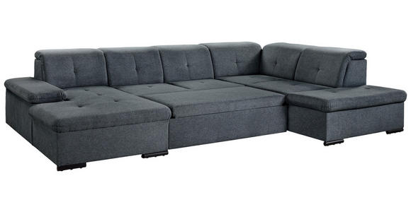 WOHNLANDSCHAFT Dunkelgrau Chenille  - Dunkelgrau/Grau, KONVENTIONELL, Kunststoff/Textil (240/340/188cm) - Carryhome