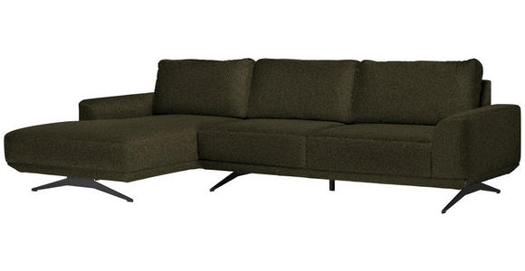 ECKSOFA in Webstoff Grün  - Schwarz/Grün, Design, Textil/Metall (172/320cm) - Valnatura