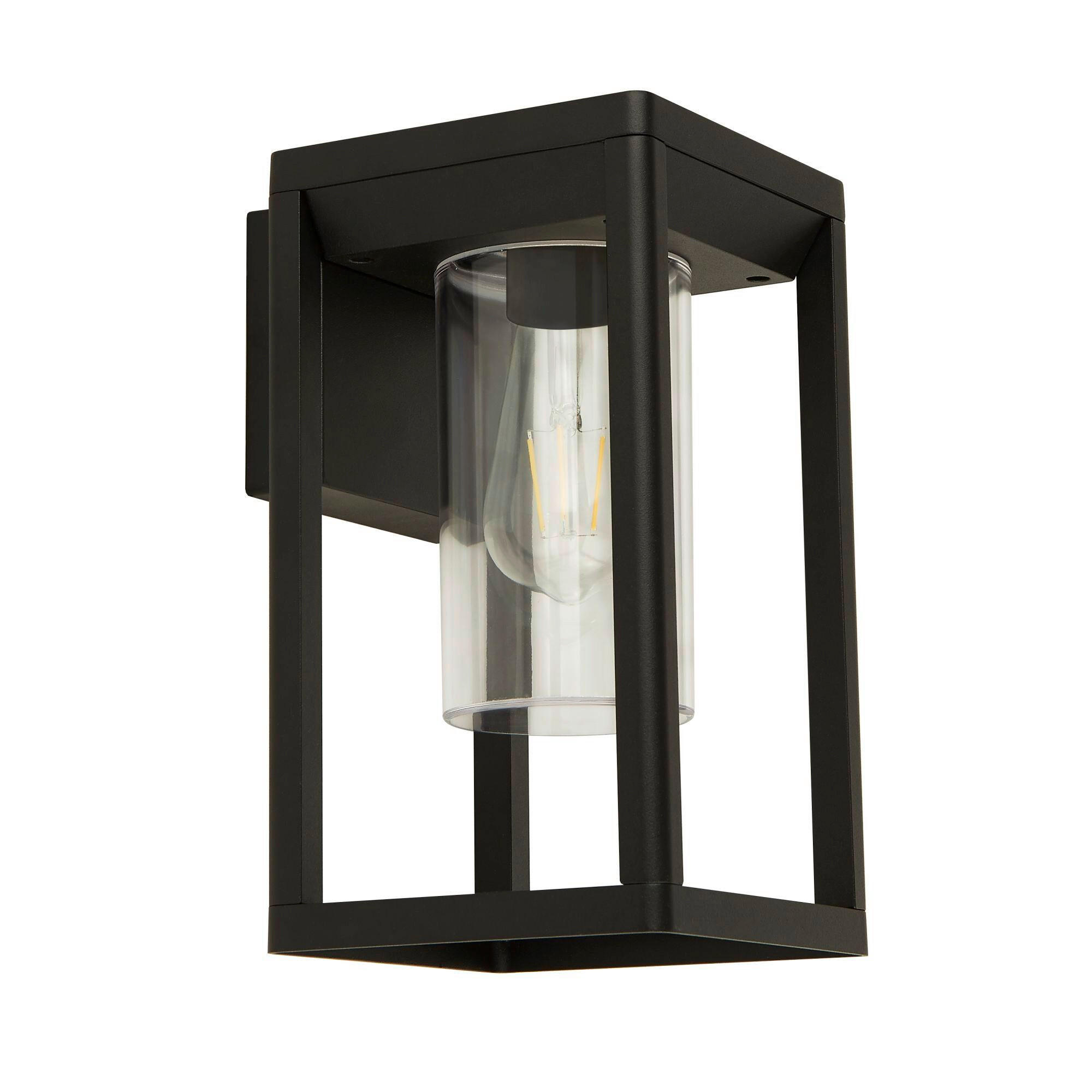 VÄGGLAMPA FÖR UTOMHUS - svart, Basics, metall/plast (15/27cm)