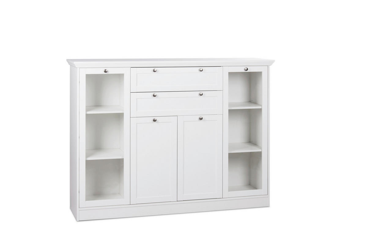 VISOKA KOMODA   160/120/40 cm   bela  - bela/crna, Lajfstajl, metal/pločasti materijal (160/120/40cm) - Landscape