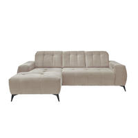ECKSOFA in Cord Beige  - Beige/Schwarz, Modern, Textil/Metall (180/258cm) - Livetastic