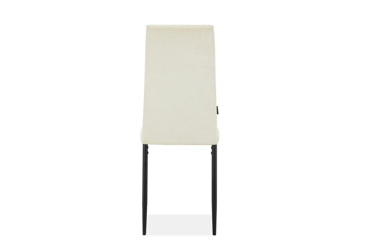 STUHL-SET Velours Creme  - Creme/Schwarz, Design, Textil/Metall (42/98/53cm) - MID.YOU