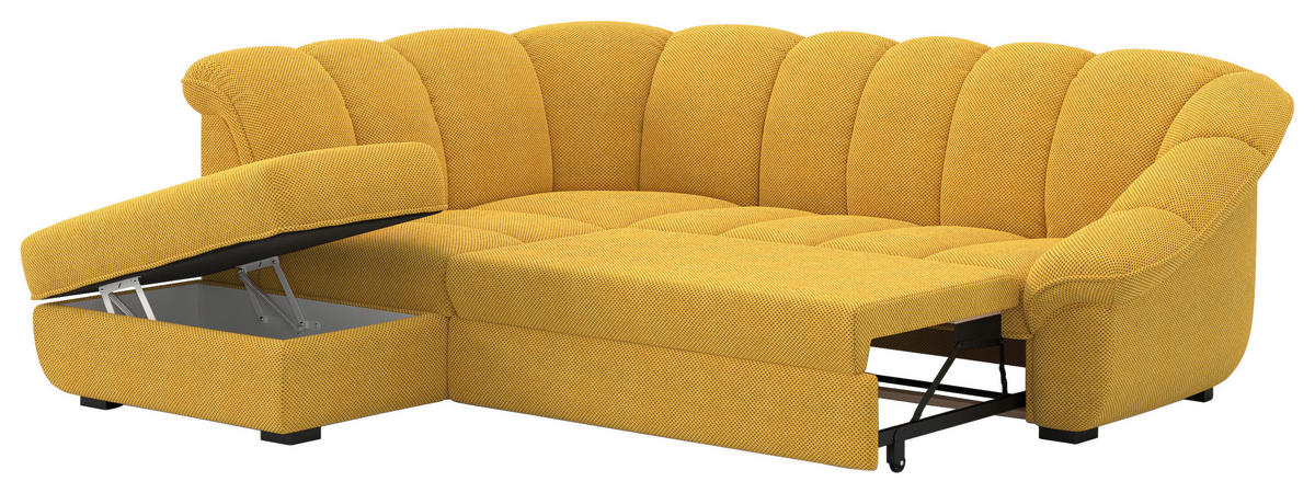 SEDACIA SÚPRAVA, textil, horčicovožltá - čierna/horčicovožltá, Modern, textil/plast (260/88/222cm) - Welnova